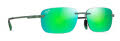 Maui Jim Lanakila Matte Trans Green with Maui Green Lens Maui Pure Full Mirror (GM624-15) Sunglasses - Color Image
