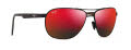 Maui Jim Castles-728 Matte Black Varnish w/D Havana/Hawaii Lava (RM728-02A) Sunglasses - Color Image