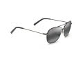 Maui Jim Mano-877 Black with Silver Stripe / Neutral Grey Bi-Gradient PolarizedPlus2 Lens (877-02) Sunglasses - Color Image