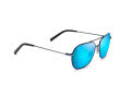 Maui Jim Mano-877 Dark Navy with Silver Stripe / Blue Hawaii Mirror PolarizedPlus2 Lens (B877-03) Sunglasses - Color Image