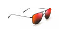 Maui Jim Mikioi - 887 Matte Black / HCL® Bronze HAWAII LAVA™ red mirror PolarizedPlus2 Lens (RM887-02) Sunglasses - Color Image