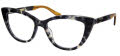Christian Siriano Tatum Blue Tortoise / Tan Crystal Temple Tips (BLUTT) Eyeglasses - Color Image
