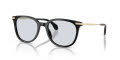 Moncler ME6013 Shiny Black/Solid Light Azure (300172) Sunglasses - Color Image