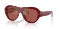 Moncler ME6015U Shiny Opal Pink/Aubergine Solid (302654) Sunglasses - Color Image