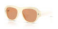 Moncler ME6015U Shiny Opaline Vanilla/Solid Warm Brown (3035/7) Sunglasses - Color Image