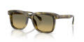 Moncler ME6018 Shiny Green Striped Havana/Green Gradient Dark Grey (3027L0) Sunglasses - Color Image