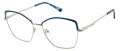 Nicole Miller Catalans Blue / Silver (C02) Eyeglasses - Color Image