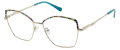 Nicole Miller Catalans Palm Print / Gold (C01) Eyeglasses - Color Image