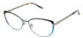 Nicole Miller Mouettes Blue/Gunmetal (C02) Eyeglasses - Color Image