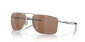 Oakley Gauge 8 (M & L) Polished Chrome / Prizm Tungsten Polarized Lens (OO4124-09) Sunglasses - Color Image