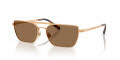 Ralph Lauren RL7092 Shiny Antique Gold/Light Brown (915373) Sunglasses - Color Image