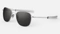 Randolph Engineering Military Aviator Matte Chrome / SkyTec™ Polarized American Gray Lens Sunglasses - Color Image