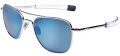 Randolph Engineering Aviator - Bayonet Temple 23k White Gold / SkyTec™ Polarized Cobalt Lens Sunglasses - Color Image