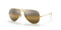 Ray-Ban RB3025 - Large Metal Aviator Legend Gold / Polarized Clear Gradient Dark Brown Lens (9196G5) Sunglasses - Color Image