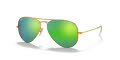 Ray-Ban RB3025 - Large Metal Aviator Matte Gold / Crystal Green Mirror Multi Green Lens (112/19) Sunglasses - Color Image