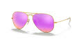 Ray-Ban RB3025 - Large Metal Aviator Matte Gold / Brown Mirror Fucsia Polarized Lens (112/1Q) Sunglasses - Color Image