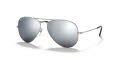 Ray-Ban RB3025 - Large Metal Aviator Matte Silver /Silver Mirror Polarized Lens (019/W3) Sunglasses - Color Image