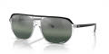 Ray-Ban RB2205 Black On Transparent / Silver/Blue (1294G6) Sunglasses - Color Image