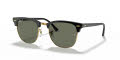 Ray-Ban RB3016 - Clubmaster Black On Gold / G-15 Green (901/58) Sunglasses - Color Image