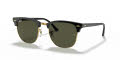 Ray-Ban RB3016 - Clubmaster Black On Gold / Green  Lens (W0365) Sunglasses - Color Image