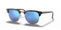 Ray-Ban RB3016 - Clubmaster Sand Havana-Gold / Grey Mirror Blue Lens (114517) Sunglasses - Color Image