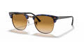 Ray-Ban RB3016 - Clubmaster Spotted Brown-Blue / Clear Gradient Brown Lens (125651) Sunglasses - Color Image