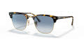 Ray-Ban RB3016 - Clubmaster Yellow Havana / Clear Gradient Blue Lens (13353F) Sunglasses - Color Image