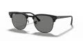 Ray-Ban RB3016 - Clubmaster Top Wrinkled Black On Black / Dark Grey Lens (1305B1) Sunglasses - Color Image
