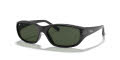 Ray-Ban RB2016 - Daddy-O Square Wrap Black / Green Lens (601/31) Sunglasses - Color Image