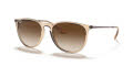 Ray-Ban RB4171 - Erika Transparent Light Brown / Brown Gradient Dark Brown Lens (651413) Sunglasses - Color Image