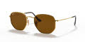 Ray-Ban RB3548N Hexagonal Collection Gold / Polarized Brown Lens (001/57) Sunglasses - Color Image