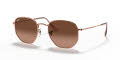 Ray-Ban RB3548N Hexagonal Collection Copper / Pink Gradient Brown Lens (9069A5) Sunglasses - Color Image