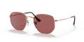 Ray-Ban RB3548N Hexagonal Collection Rose Gold / Polarized Purple Lens (9202AF) Sunglasses - Color Image