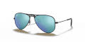 Ray-Ban Junior RJ9506S Matte Black / Blue Mirror Lens (201/55) Sunglasses - Color Image