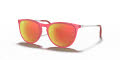 Ray-Ban Junior RJ9060SF Fuxia Fluo Trasparent Rubber / Brown Mirror Orange Lens (70096Q) Sunglasses - Color Image