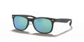 Ray-Ban Junior RJ9052SF New Wayfarer Matte Black / Blue Mirror Lens (100S55) Sunglasses - Color Image
