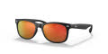 Ray-Ban Junior RJ9052SF New Wayfarer Matte Black / Red Multilayer Lens (100S6Q) Sunglasses - Color Image