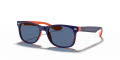 Ray-Ban Junior RJ9052S New Wayfarer Top Blue On Orange / Blue Lens (178/80) Sunglasses - Color Image