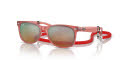 Ray-Ban Junior RJ9052S New Wayfarer Kids Summer Opal Red / Orange Gradient - Mirrored Lens (7145A8) Sunglasses - Color Image