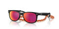Ray-Ban Junior RB9052S Rubber Black/Brown Mirror Orange (70286Q) Sunglasses - Color Image