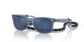 Ray-Ban Junior RJ9052S New Wayfarer Kids Summer Opal Blue / Blue Mirrored Lens (714855) Sunglasses - Color Image