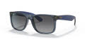 Ray-Ban RB4165 - Justin Transparent Blue / Grey Gradient Polar Lens (6596T3) Sunglasses - Color Image