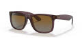 Ray-Ban RB4165 - Justin Transparent Dark Brown / Brown (6597T5) Sunglasses - Color Image