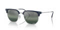 Ray-Ban RB4416 - New Clubmaster Blue On Silver / Silver/Blue (6656G6) Sunglasses - Color Image