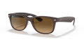 Ray-Ban RB2132 - New Wayfarer Brown On Transparent Brown / Gradient Brown Polarized Lens (6608M2) Sunglasses - Color Image