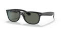 Ray-Ban RB2132F - New Wayfarer Alternate Fit Black / Crystal Green Lens (901) Sunglasses - Color Image