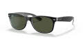 Ray-Ban RB2132 - New Wayfarer Top Black On Transparent / Green Lens (6052) Sunglasses - Color Image