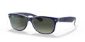 Ray-Ban RB2132 - New Wayfarer Top Matte Blue On Transparent / Grey Gradient Lens (605371) Sunglasses - Color Image