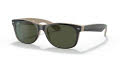 Ray-Ban RB2132 - New Wayfarer Top Black On Beige / Crystal Green Lens (875) Sunglasses - Color Image