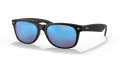 Ray-Ban RB2132 - New Wayfarer Rubber Black / Grey Mirror Blue Lens (622/17) Sunglasses - Color Image
